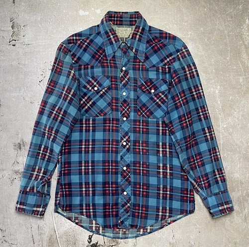 トップス Old US Dickies Pearl Snap Shirt Flannel Vintage Dickies Flannel Shirt XLT Plaid Pearl Snap Long