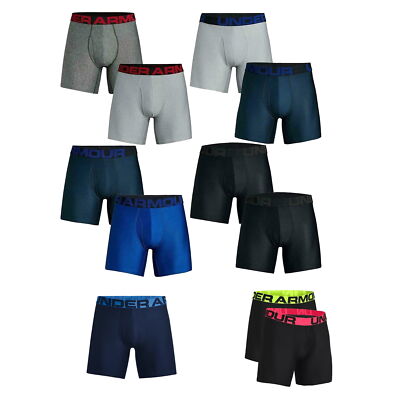 

Under Armour Mens Tech 6-дюймовые трусы-боксеры Jock, нижнее белье, 2 НАБОР 1363619, Tech 6 Inch Boxerjock 2 Pack