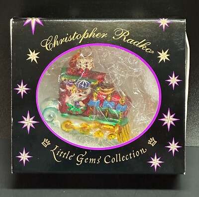 Christopher Radko Little Gems North Pole Junction Christmas Train Ornament 2001