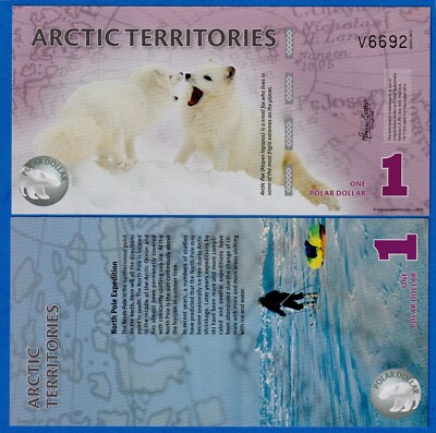 Arctic Territories 1 Dollar 2012 Polymer UNC - North Pole Expedition