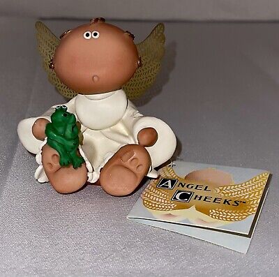Angel Cheeks Figurine - Kirk’s Kritters 2001 - “Angel W/Frog” - Item# 21805