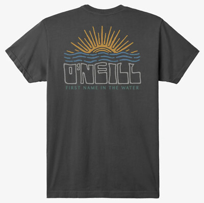 O'Neill Men's T-Shirt Rays & Waves Short Sleeve Crewneck Tee in Dark Charcoal