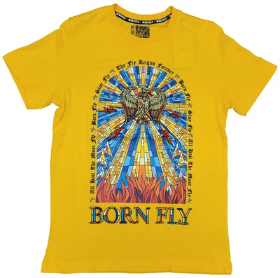 Мужская футболка Born Fly Yellow All Hail - S