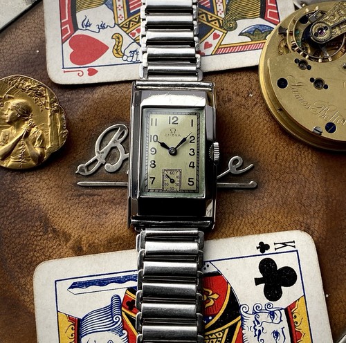 1935 Omega T17 CK966 Steel Rectangular Art Deco watch Gay