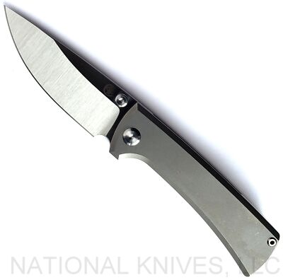 Chaves Knives RCK9 Drop Point Knife Satin M390 Steel Blade Stonewash Titanium