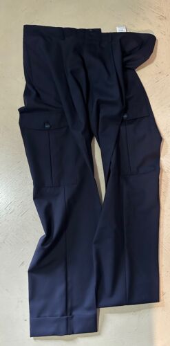 Pre-owned Kiton $1395 Knt By  Wool Drawstring Cargo Dress Pants Navy 38 Us/54 Eu Italy In Blue