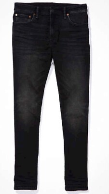 American Eagle Skinny Black Air flex+ Jeans Men s Sz 36/34 NWT $49.95 Msrp