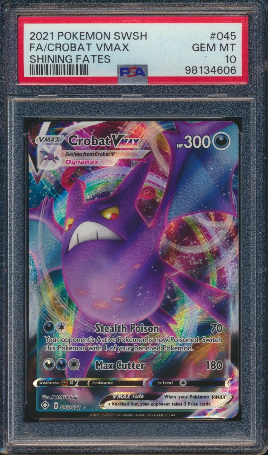 クロバット psa10 ポケカ　pokemon cards eWeb 2021 Pokemon SWSH FA/Crobat VMAX Shining Fates #045 PSA 10