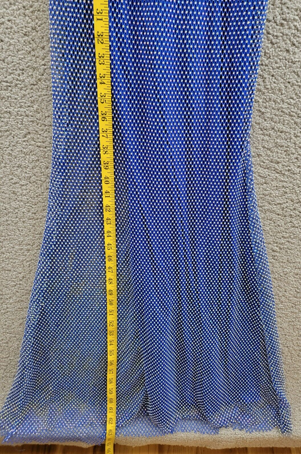 B. Darlin Embellished Rhinestone Halter Gown Juniors 5/6 Blue Sleeveless Button - Picture 7 of 15