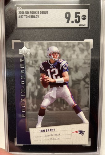 2006 U.D, ROOKIE DEBUT #57 TOM BRADY Sgc 9.5 NEW ENGLAND