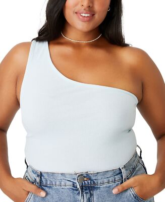 Cotton On Womens Trendy Plus Size Zinny One Shoulder Tops