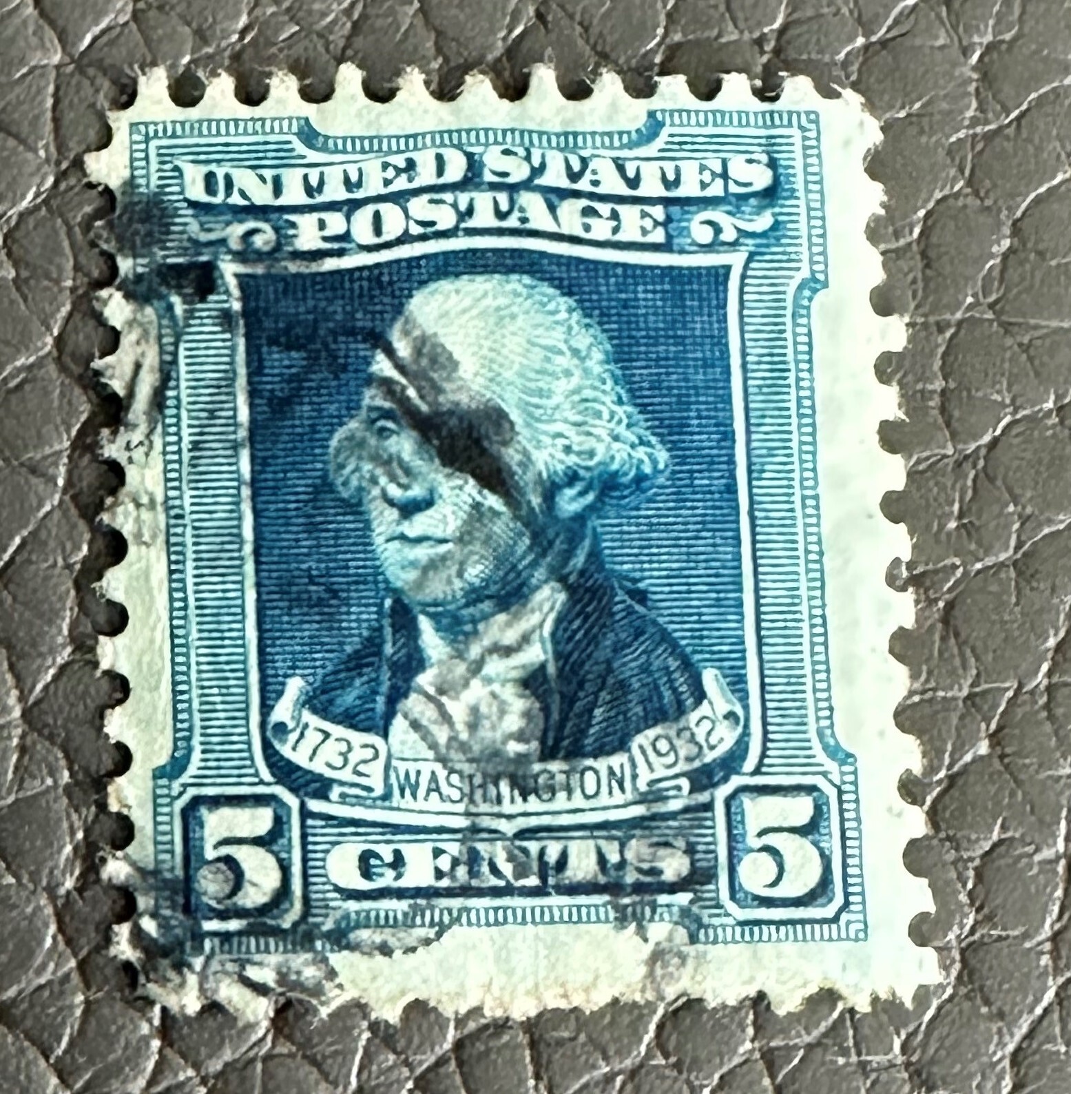 US 5 Cent George Washington stamp of 1932, Scott #710-A216