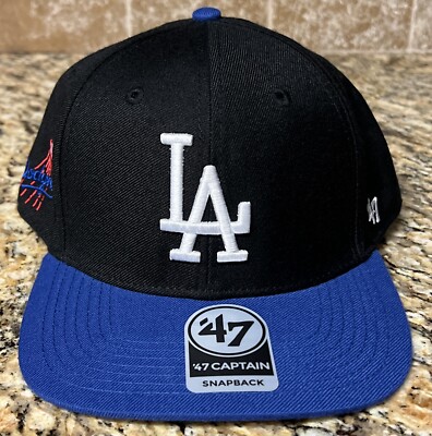Los Angeles Dodgers  47 Captain 2 Tone Black Blue Snapback Adjustable Hat Cap