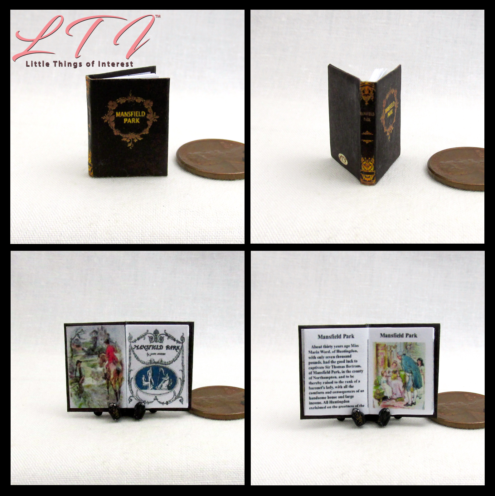 JANE AUSTEN Miniature Book Set 6 Readable Illustrated 1:12 Scale Books