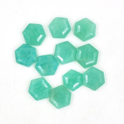 Calibrated Amazonite Hexagon Step Cut 12x12mm To 20x20mm Natural Loose Gemstone