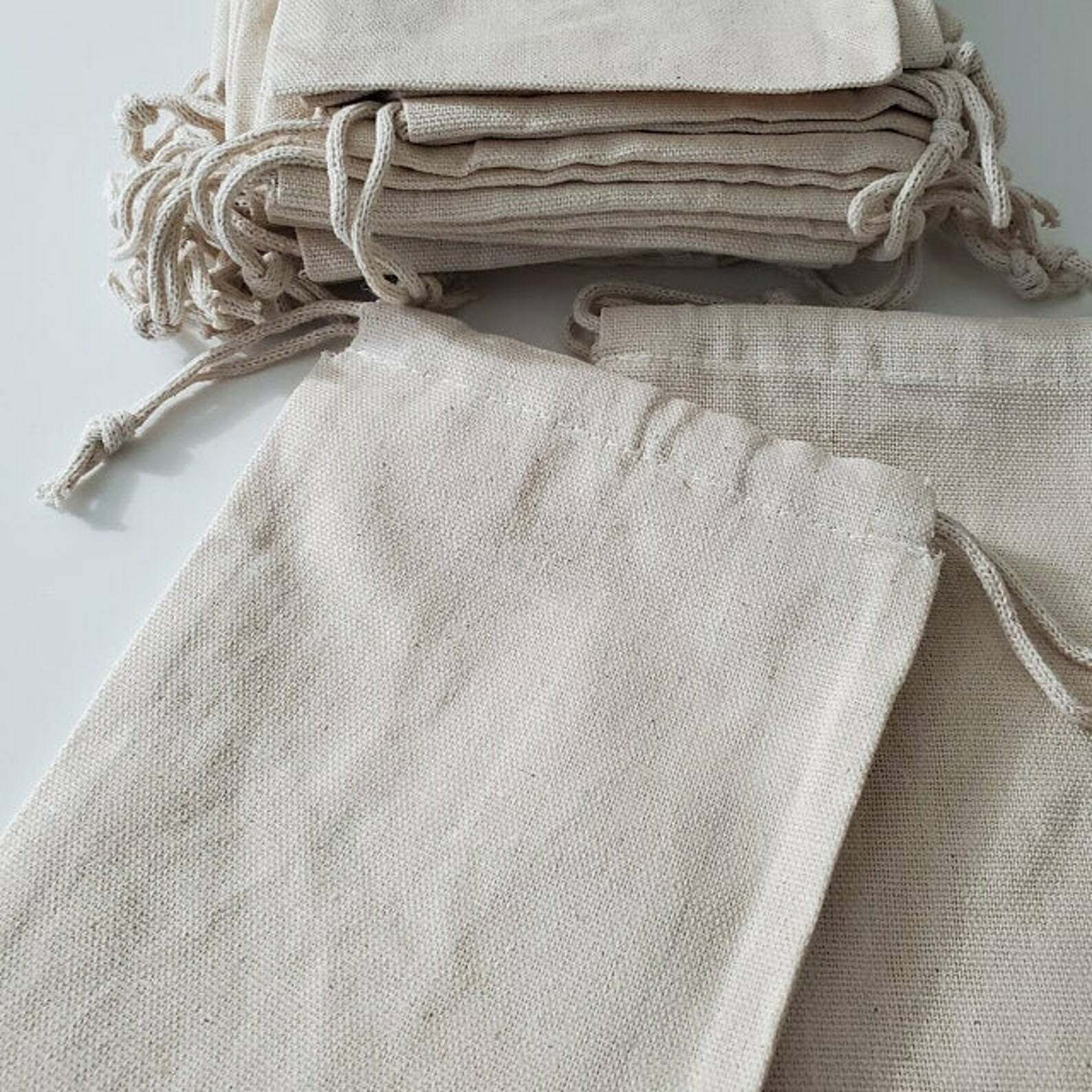 Biglotbags - Premium Canvas Cotton Double Drawstring Reusable Muslin Bags