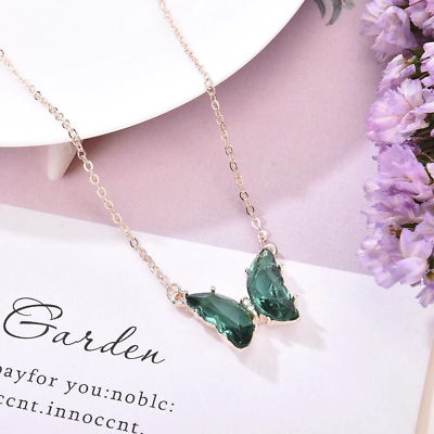 Emerald butterfly necklace cheap