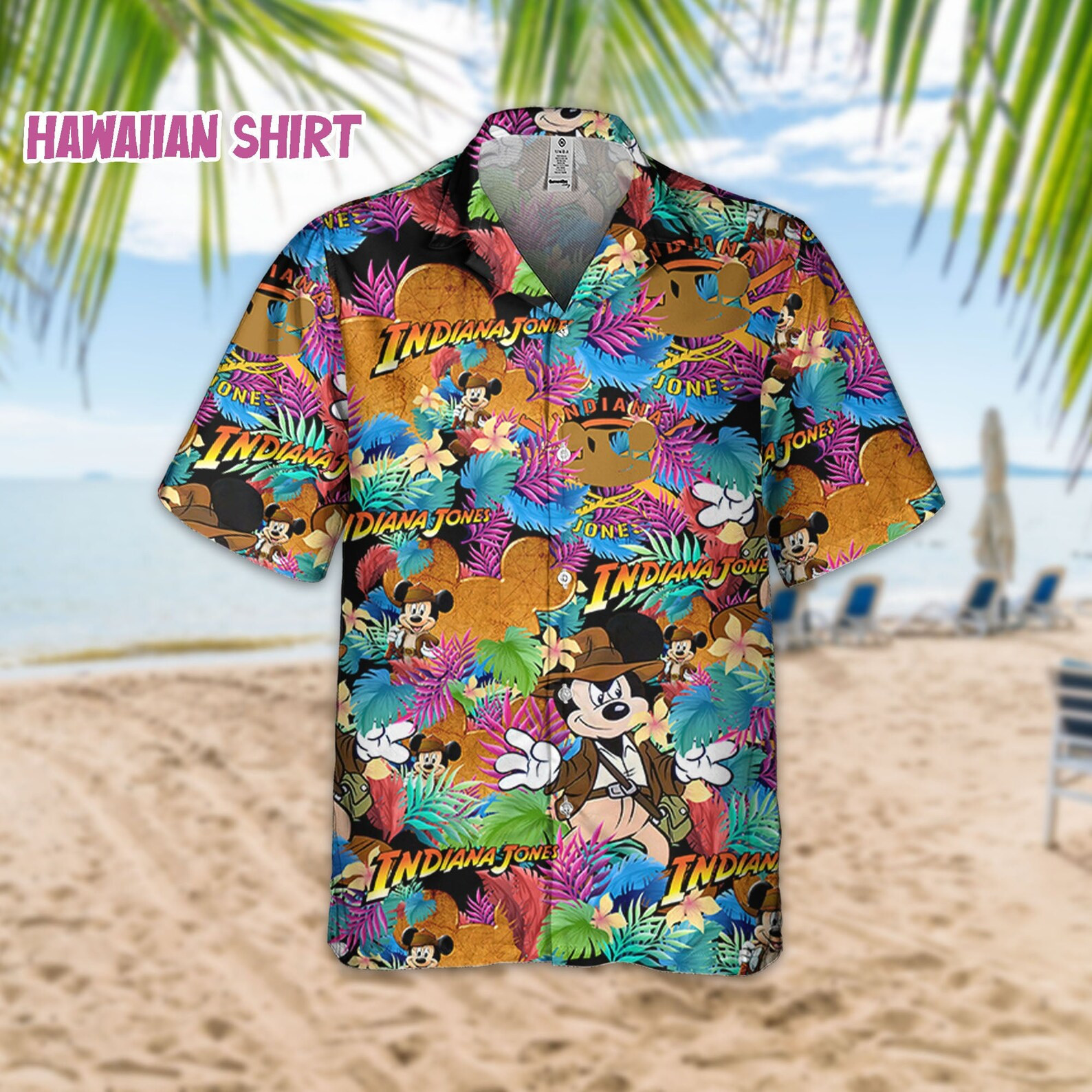 Mickey India Jones Summer Tropical Jones Adventure 3D HAWAII SHIRT Us Size