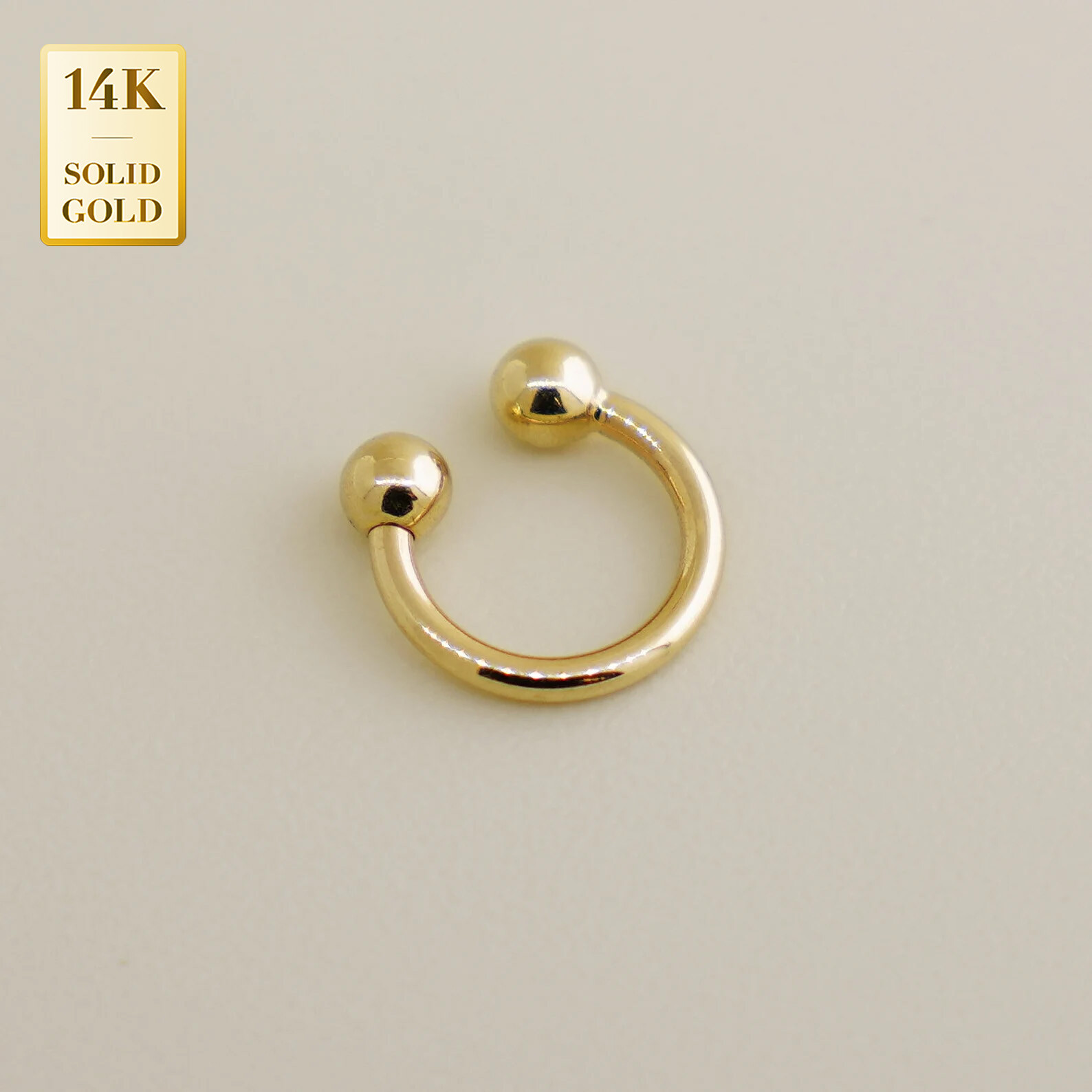 ピアス STONEHENgE DAL 14K Piercing Curve Triple Bezel Stud Labret Piercing 14K Gold | Musemond