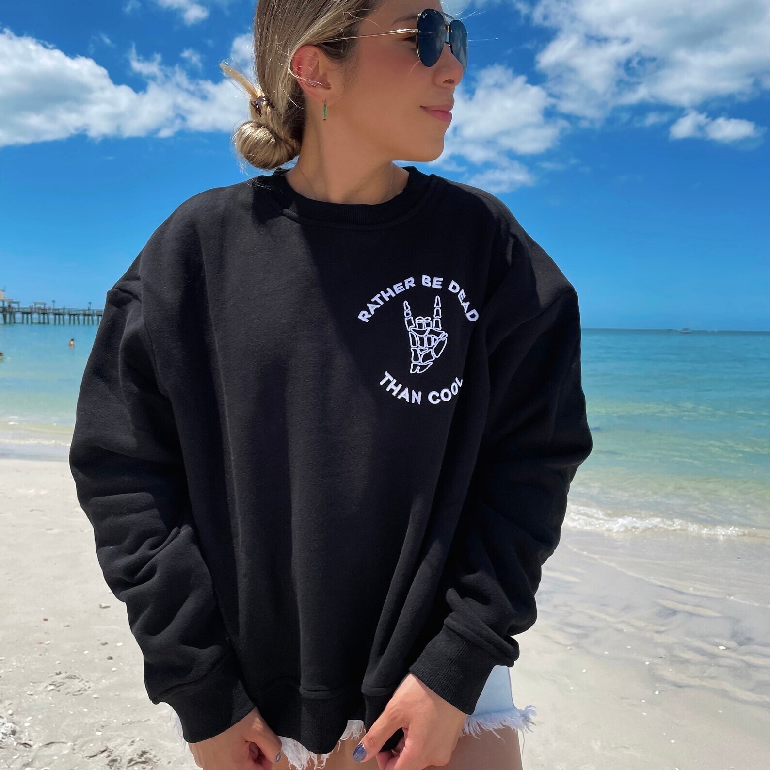 ★BTS着用BRAND★CAVISH★WORKING DEAD SWEATSHIRT BTS (Jungkook) - Rather be Dead than Cool Embroidered