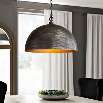 Black Hammered Brass Dome Light Fixtures Moroccan Pendant Light