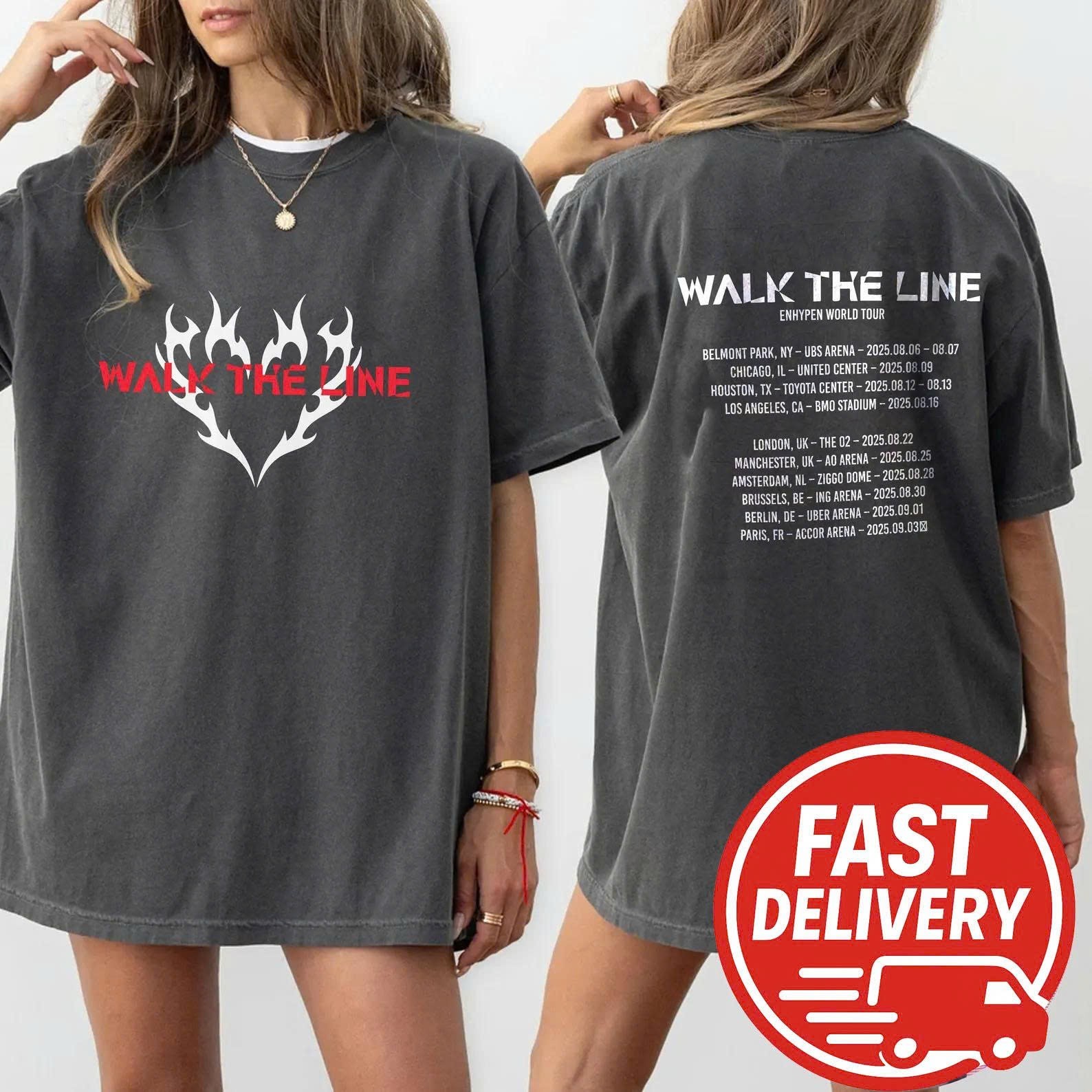 walktheline ツアーTシャツ　EU 赤 Trade | ENHYPEN Walk The Line World Tour Shirt | 02-2025 – Oceac