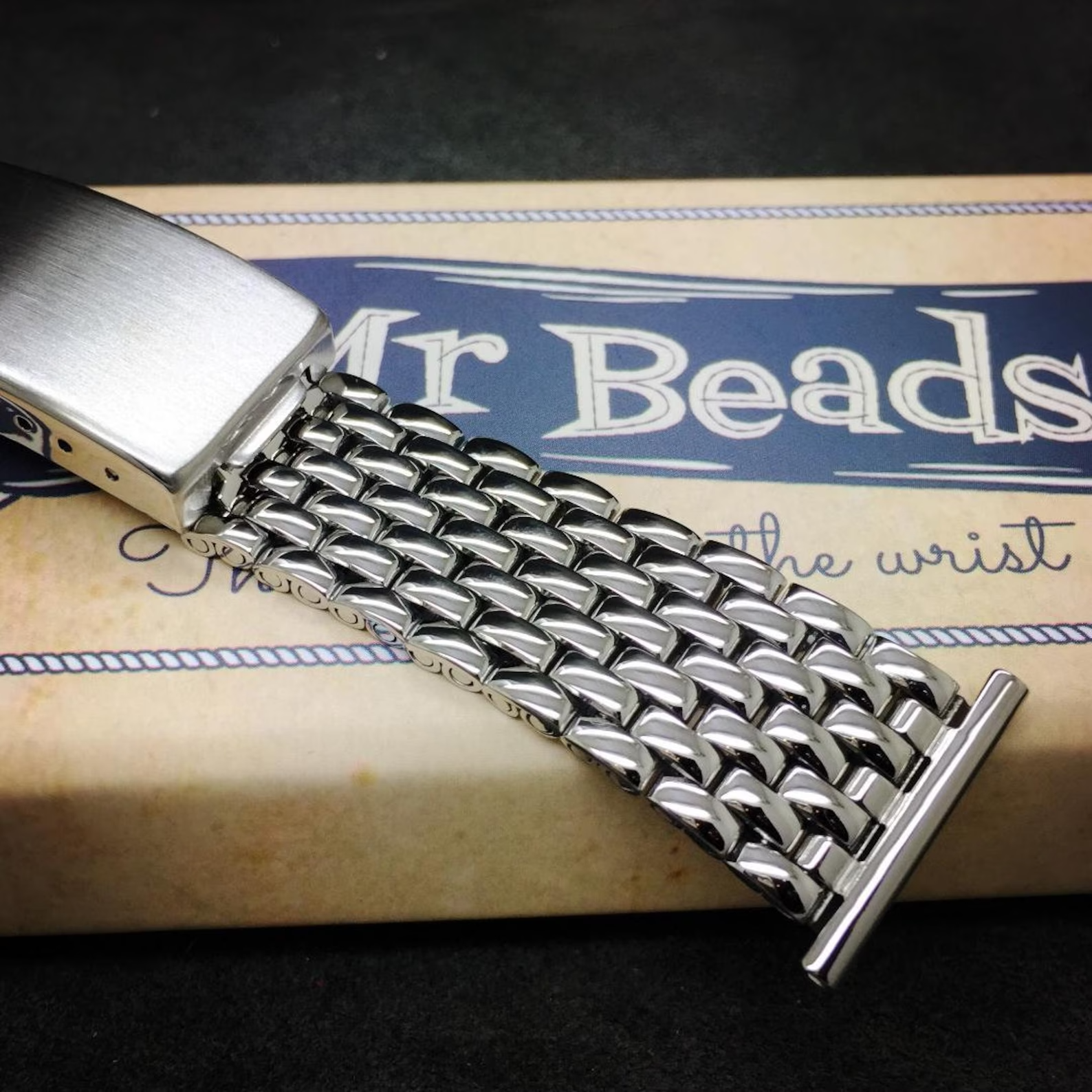 Mr Beads 20mm ライスブレス メタルバンド 新品・未使用】Mr Beads 20mm 9連ライスブレス ステンレスバンド