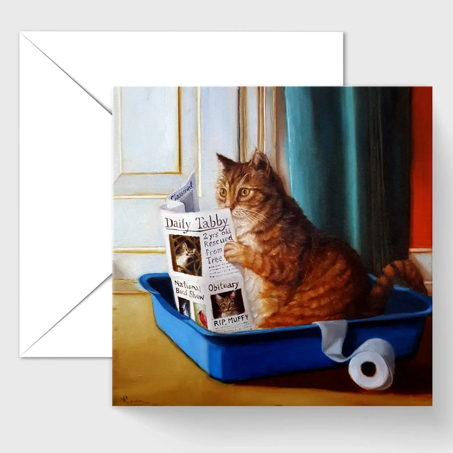 Buy Kitty Throne Funny Humorous Ginger Cat Birthday Greeting Card Lucia Heffernan