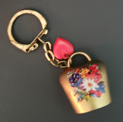 Vintage LUZERN Switzerland Cow Bell Souvenir Key Ring Excellent Cond Free Ship 
