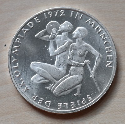 10 DM BRD 1972 F, Olympische Spiele in München, Zwei Sportler, Silber