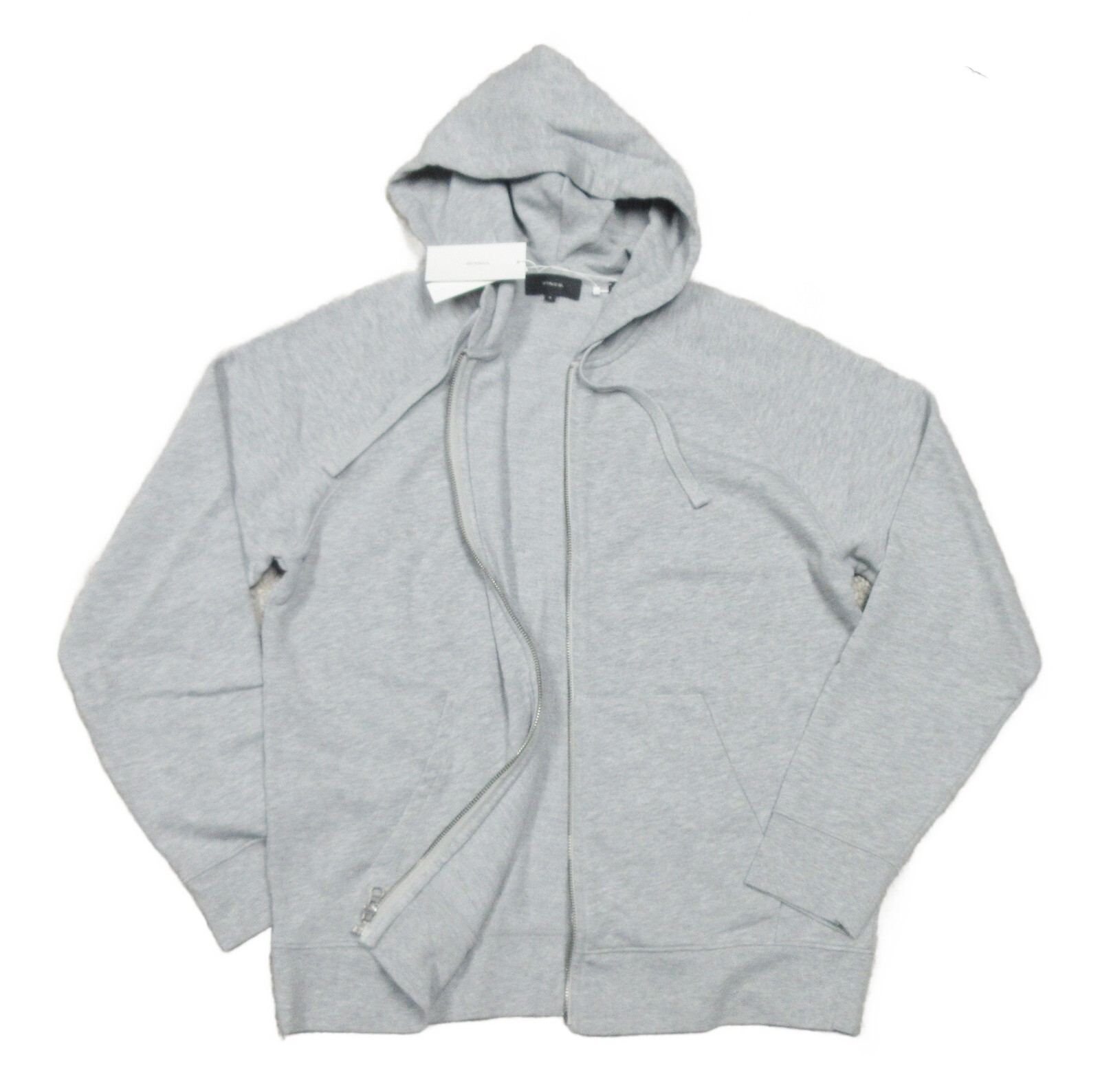 Vince Men's Heather Gray French Cotton Terry Full Zip Hoodie $225