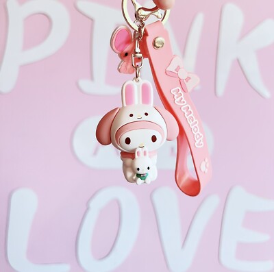 My Melody Cuddle Bunny Hello Kitty Sanrio Keychain Keyring Pendant Bag Charm