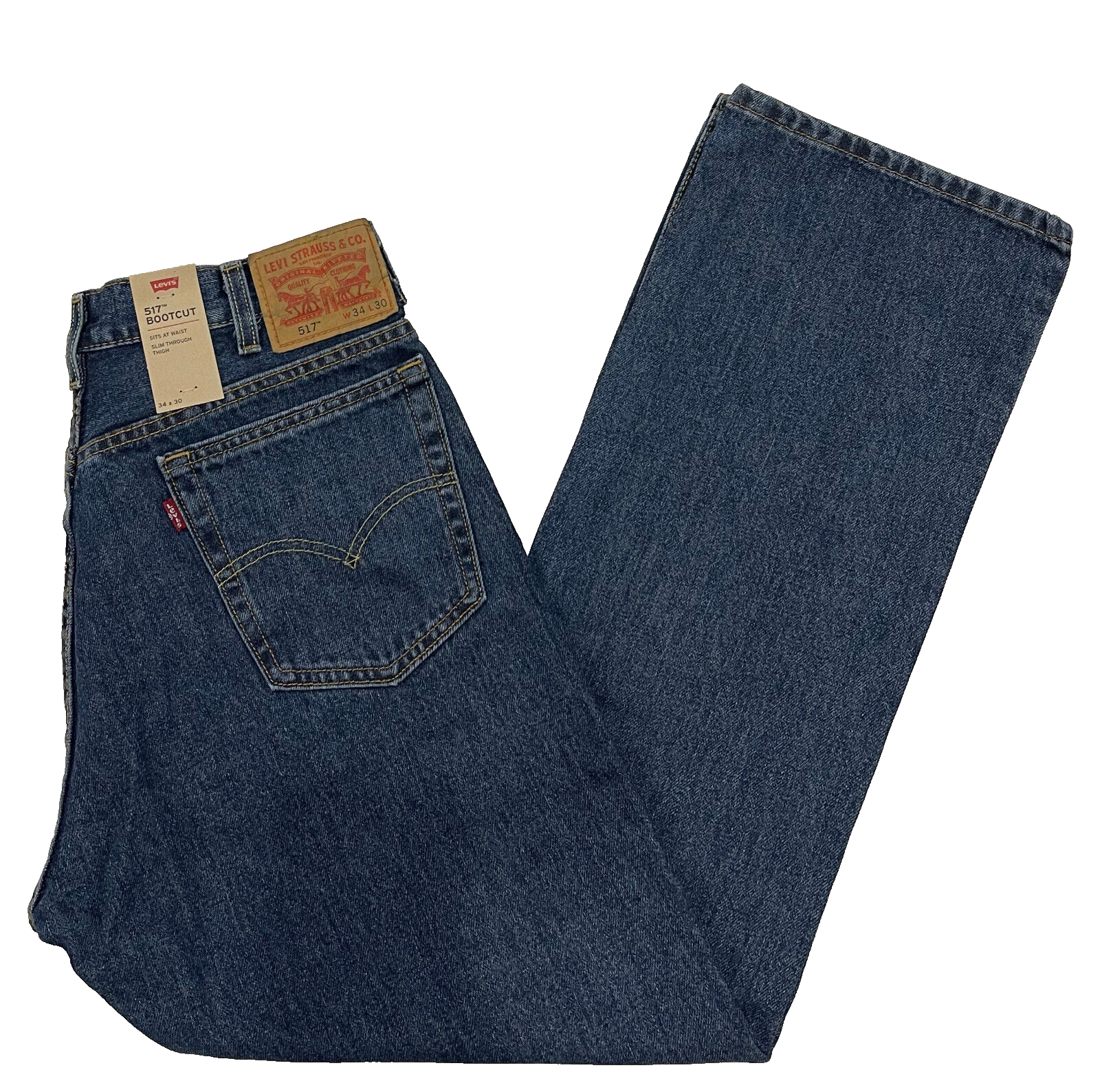 ブルーブッシュ/ 517 Levis 517 Bootcut Mens Jeans 34X30 Dark Blue Stonewash