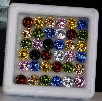 Sapphire CERTIFIED 50 PCS Natural Loose Gemstone Lot 5 MM Round Cut Ring Size