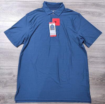 Hickey Freeman Shirt Adult Medium Blue Pattern Golf Polo Performance Mens