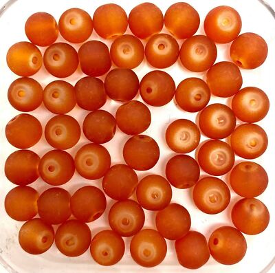 Frosted Round Glass Beads - choice of colours, sizes 4mm 6mm 8mm 10mm