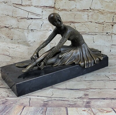 Art Deco Bronze Woman SIGNED Chiparus Museum Quality on Marble base