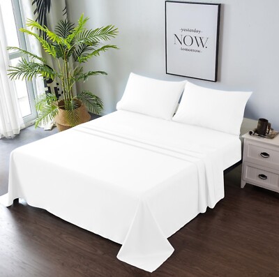 Superb Bed Sheet Set, Fitted, Flat, Pillowcases - Breathable & Soft, Deep Pocket