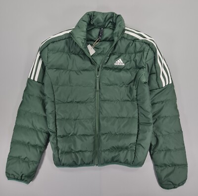 Adidas Mens Down Jacket Green XS Lightweight Essential Down Fill Puffer Padded