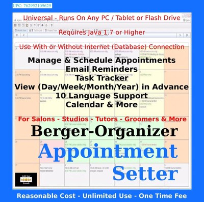 UNIVERSAL APPOINTMENT SETTER SOFTWARE SCHEDULING  CALENDAR SIMPLE amp EASY TO USE