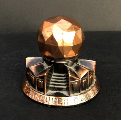 Vancouver Canada Expo Centre Paperweight 86 Souvenir Copper Color 3.5'' C144