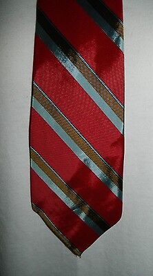 VTG Ascot Cravat Company Men's Red Blue Stripe Acetate Men's N...