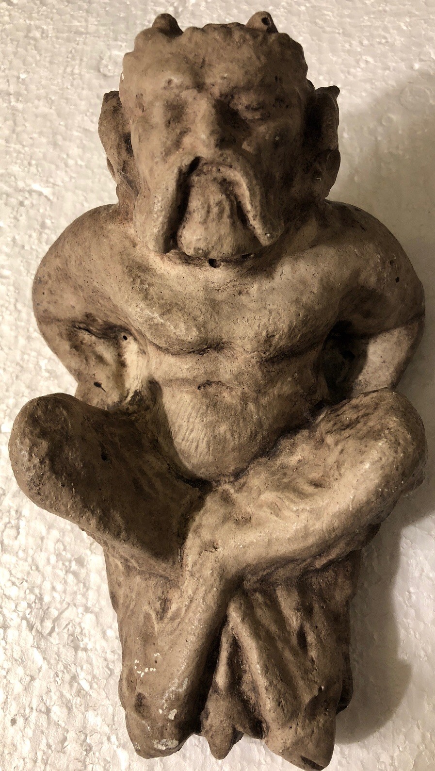 Pair Greek Pan Stone Sculpture Statue Wall Art