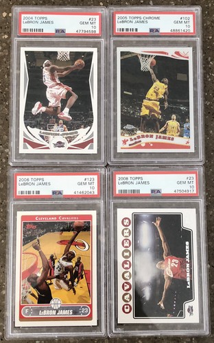 2004,05,06,08 Topps/Topps Chrome LeBron James Set ALL PSA 10