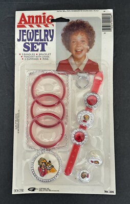 Little Orphan Annie Jewelry Set 8 Piece Brand New 1981 Gordy International