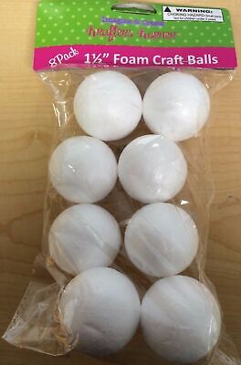 2X 8 Pack 1.5'' Styrofoam Foam Craft Balls (16 balls)