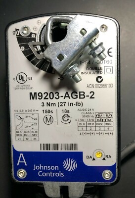 JOHNSON CONTROLS Electric Spring Rotary Actuator M9203-AGB-2, RY11345 