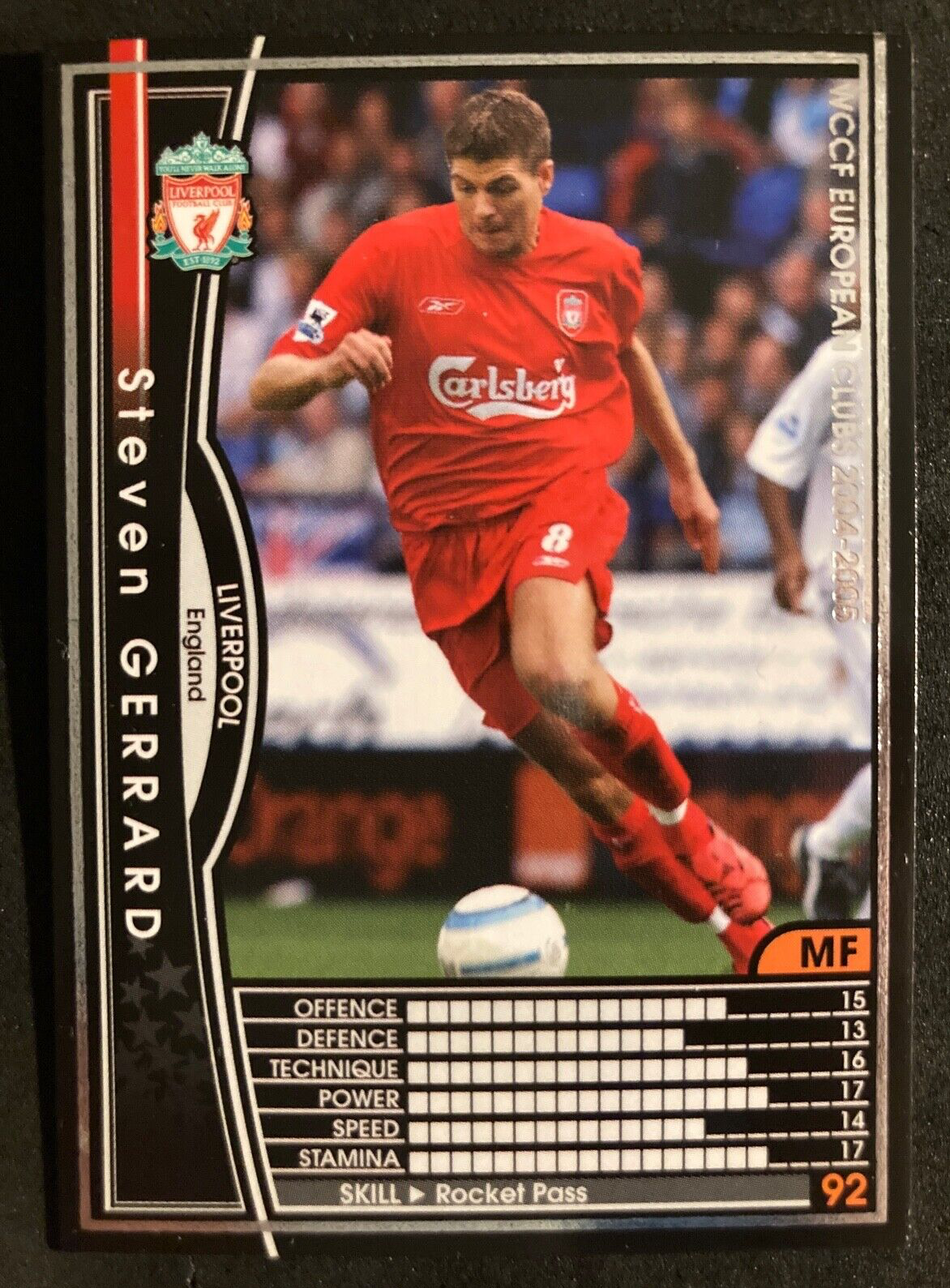 2004-05 Panini SEGA WCCF European Clubs # 41 Steven Gerrard