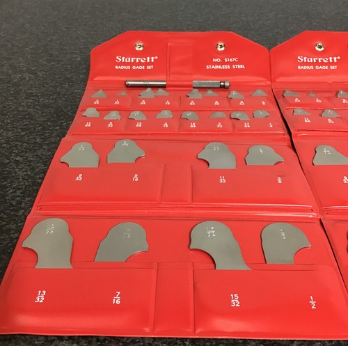 Lot Of 2 STARRETT Radius Gage Set Stainless Steel No. S167C Machinist Tools