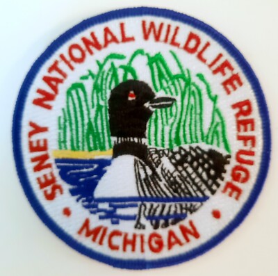 Seney National Wildlife Refuge Michigan Loon Duck Round Embroidered Patch